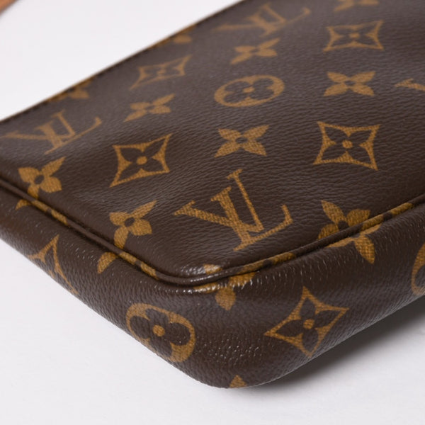 極美品 LOUIS VUITTON ルイヴィトン ポシェット アクセソワール アクセサリーポーチ M51980 モノグラム ブラウン レザー PVC 中古 4a004209