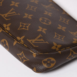 極美品 LOUIS VUITTON ルイヴィトン ポシェット アクセソワール アクセサリーポーチ M51980 モノグラム ブラウン レザー PVC 中古 4a004209