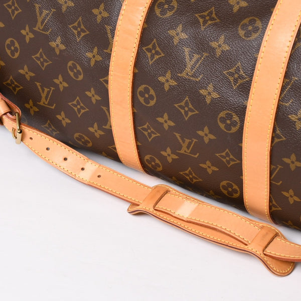 LOUIS VUITTON Monogram Keepall Bandouliere 55 2WAY Boston Bag M41414 Brown Canvas Good Condition Used 4a004177