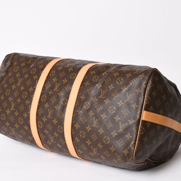 LOUIS VUITTON Monogram Keepall Bandouliere 55 2WAY Boston Bag M41414 Brown Canvas Good Condition Used 4a004177