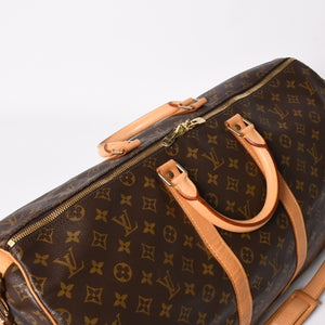 LOUIS VUITTON Monogram Keepall Bandouliere 55 2WAY Boston Bag M41414 Brown Canvas Good Condition Used 4a004177