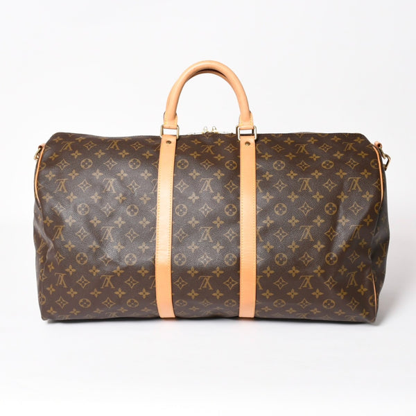 LOUIS VUITTON Monogram Keepall Bandouliere 55 2WAY Boston Bag M41414 Brown Canvas Good Condition Used 4a004177