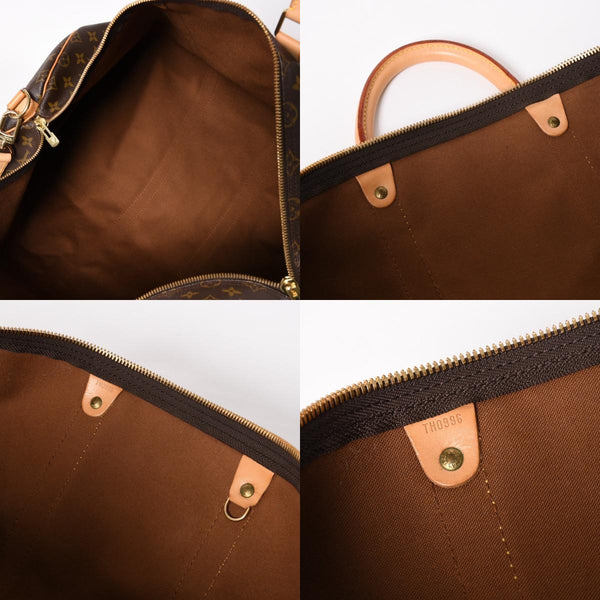 LOUIS VUITTON Monogram Keepall Bandouliere 55 2WAY Boston Bag M41414 Brown Canvas Good Condition Used 4a004177