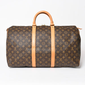 LOUIS VUITTON Keepall 50 Boston Bag M41426 PVC Leather Monogram SP0937 Gold Hardware Good Condition Used 4a004190