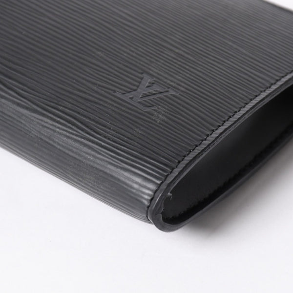 Very Good Condition LOUIS VUITTON Pochette Accessory Pouch M52942 Epi Black Gold Hardware Used 4a004180