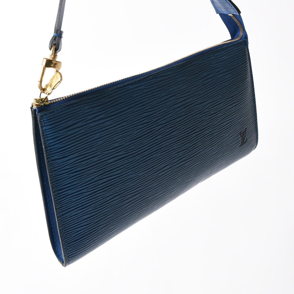 極美品 LOUIS VUITTON ルイヴィトン ポシェット アクセソワール ワンショルダーバッグ M52945 エピ レザー ブルー 中古 4a004181