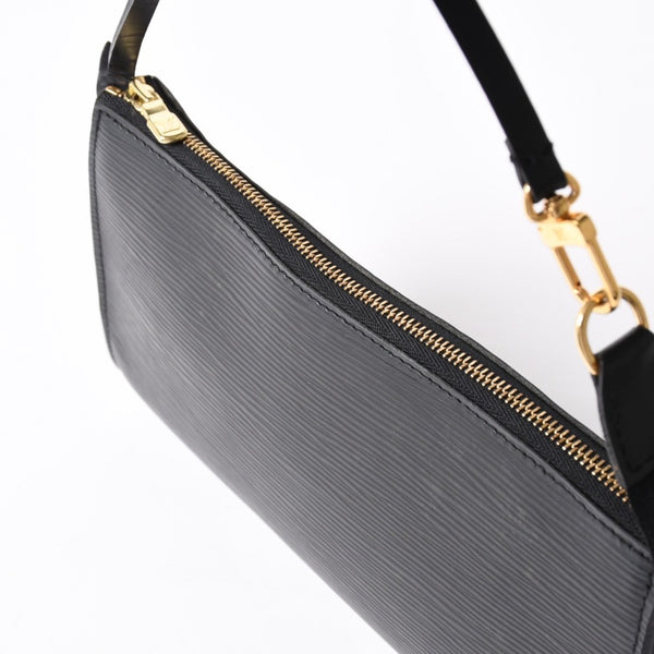 Very Good Condition LOUIS VUITTON Pochette Accessory Pouch M52942 Epi Black Gold Hardware Used 4a004180