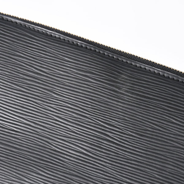 Very Good Condition LOUIS VUITTON Pochette Accessory Pouch M52942 Epi Black Gold Hardware Used 4a004180