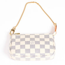 画像をギャラリービューアに読み込む, 新品同様 LOUIS VUITTON ルイヴィトン ミニポシェットアクセソワール アクセサリーポーチ N58010 ダミエアズール ホワイト 中古 4a004210