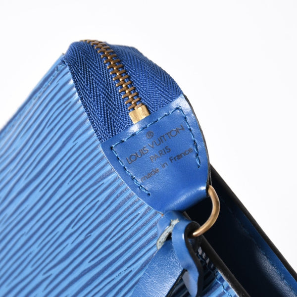極美品 LOUIS VUITTON ルイヴィトン ポシェット アクセソワール ワンショルダーバッグ M52945 エピ レザー ブルー 中古 4a004181