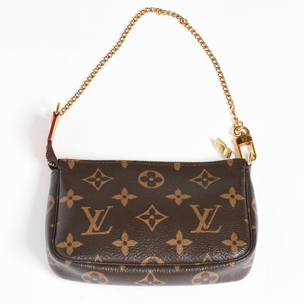 Very good condition LOUIS VUITTON Monogram Mini Pochette Accessory Pouch M58009 Brown Used 4a004172