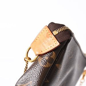 極美品 LOUIS VUITTON ルイヴィトン モノグラム ミニポシェット アクセソワール アクセサリーポーチ M58009 ブラウン 中古 4a004172