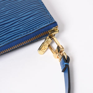 極美品 LOUIS VUITTON ルイヴィトン ポシェット アクセソワール ワンショルダーバッグ M52945 エピ レザー ブルー 中古 4a004181