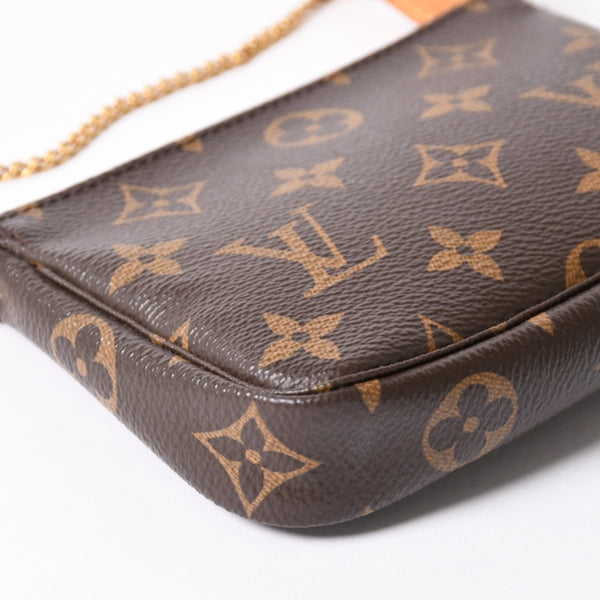 極美品 LOUIS VUITTON ルイヴィトン モノグラム ミニポシェット アクセソワール アクセサリーポーチ M58009 ブラウン 中古 4a004172