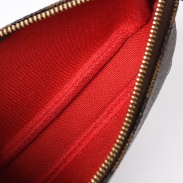 極美品 LOUIS VUITTON ルイヴィトン ダミエ ミニ ポシェット アクセソワール ポーチ N58009 ブラウン ゴールド金具 中古 4a004197