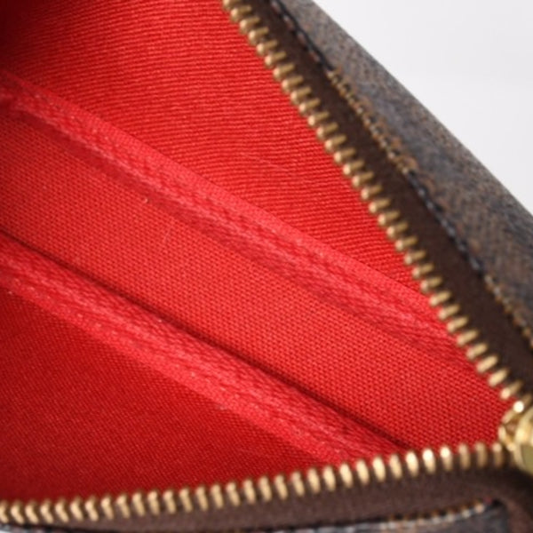 極美品 LOUIS VUITTON ルイヴィトン ダミエ ミニ ポシェット アクセソワール ポーチ N58009 ブラウン ゴールド金具 中古 4a004197