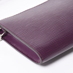 Very Good Condition LOUIS VUITTON Pochette Accessory Pouch M5298K Epi Purple Silver Hardware Used 4a004185