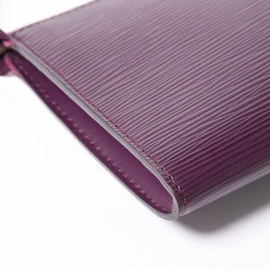 Very Good Condition LOUIS VUITTON Pochette Accessory Pouch M5298K Epi Purple Silver Hardware Used 4a004185