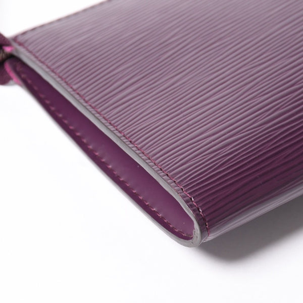Very Good Condition LOUIS VUITTON Pochette Accessory Pouch M5298K Epi Purple Silver Hardware Used 4a004185