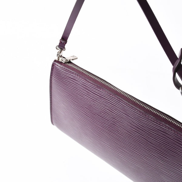 Very Good Condition LOUIS VUITTON Pochette Accessory Pouch M5298K Epi Purple Silver Hardware Used 4a004185