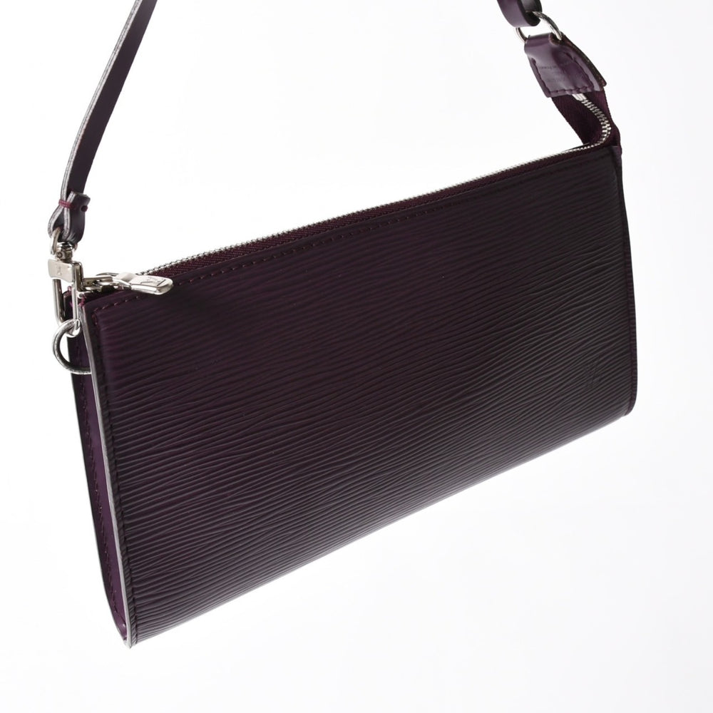 Very Good Condition LOUIS VUITTON Pochette Accessory Pouch M5298K Epi Purple Silver Hardware Used 4a004185