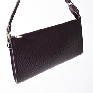 Very Good Condition LOUIS VUITTON Pochette Accessory Pouch M5298K Epi Purple Silver Hardware Used 4a004185