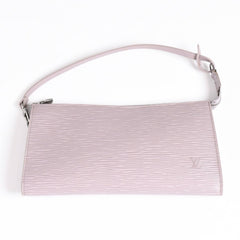 Very Good Condition LOUIS VUITTON Pochette Accessory Pouch M5294B Epi Lavender Silver Hardware Used 4a004185