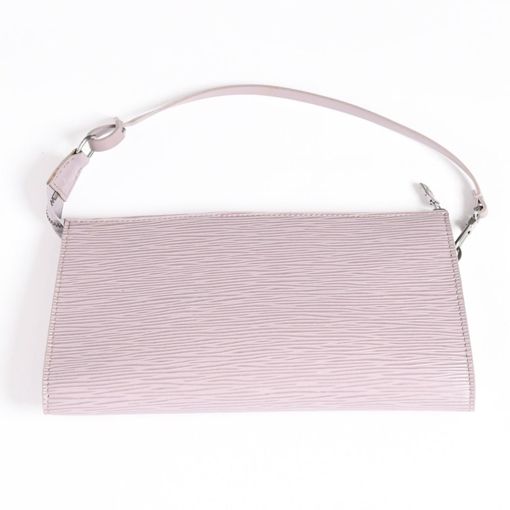Very Good Condition LOUIS VUITTON Pochette Accessory Pouch M5294B Epi Lavender Silver Hardware Used 4a004185