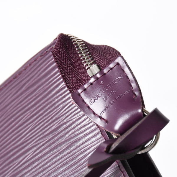 Very Good Condition LOUIS VUITTON Pochette Accessory Pouch M5298K Epi Purple Silver Hardware Used 4a004185