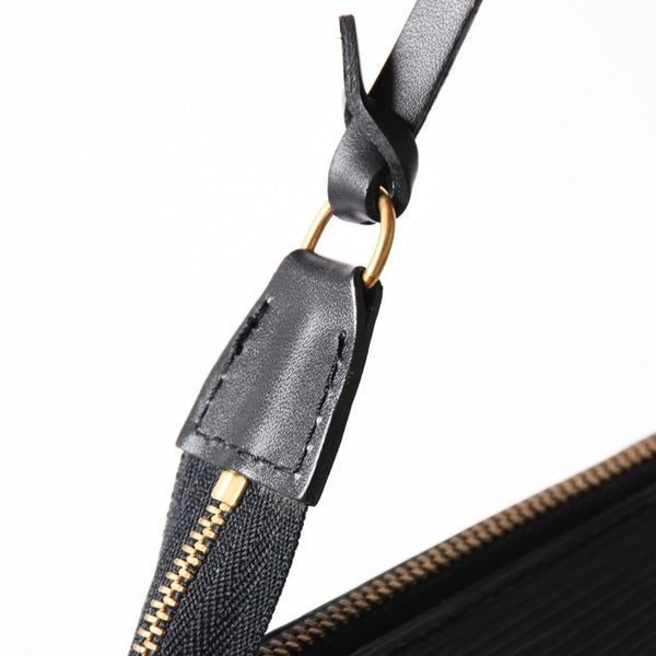 極美品 LOUIS VUITTON ルイヴィトン ポシェット アクセソワール アクセサリーポーチ M52942 エピ ブラック ゴールド金具 中古 4a004178