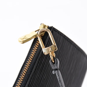極美品 LOUIS VUITTON ルイヴィトン ポシェット アクセソワール アクセサリーポーチ M52942 エピ ブラック ゴールド金具 中古 4a004178