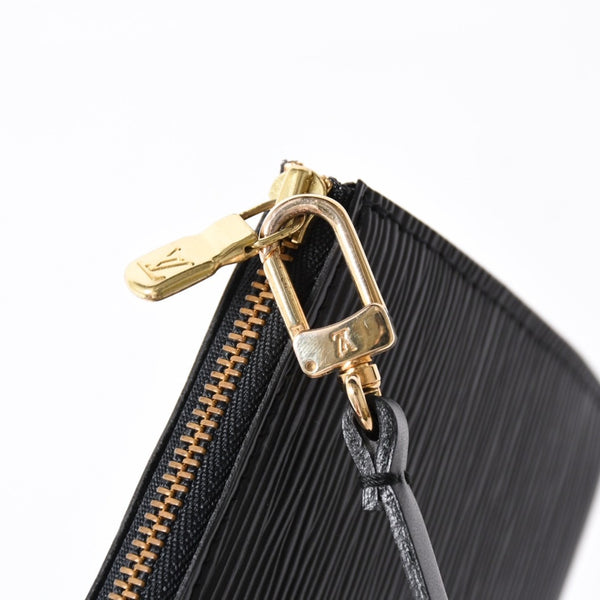 極美品 LOUIS VUITTON ルイヴィトン ポシェット アクセソワール アクセサリーポーチ M52942 エピ ブラック ゴールド金具 中古 4a004178