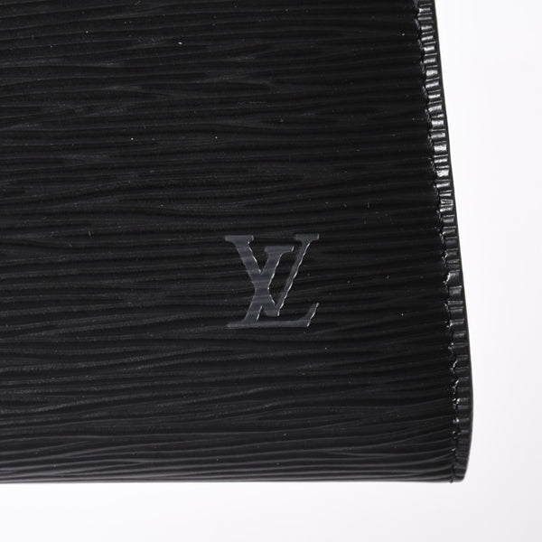 極美品 LOUIS VUITTON ルイヴィトン ポシェット アクセソワール アクセサリーポーチ M52942 エピ ブラック ゴールド金具 中古 4a004178