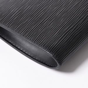 極美品 LOUIS VUITTON ルイヴィトン ポシェット アクセソワール アクセサリーポーチ M52942 エピ ブラック ゴールド金具 中古 4a004178