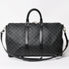 極美品 LOUIS VUITTON ルイヴィトン ボストン キーポルバンドリエール45 ダミエグラフィット N41418 ブラック シルバー金具 4a004192