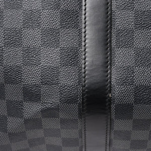 極美品 LOUIS VUITTON ルイヴィトン ボストン キーポルバンドリエール45 ダミエグラフィット N41418 ブラック シルバー金具 4a004192