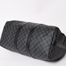 画像をギャラリービューアに読み込む, 極美品 LOUIS VUITTON ルイヴィトン ボストン キーポルバンドリエール45 ダミエグラフィット N41418 ブラック シルバー金具 4a004192