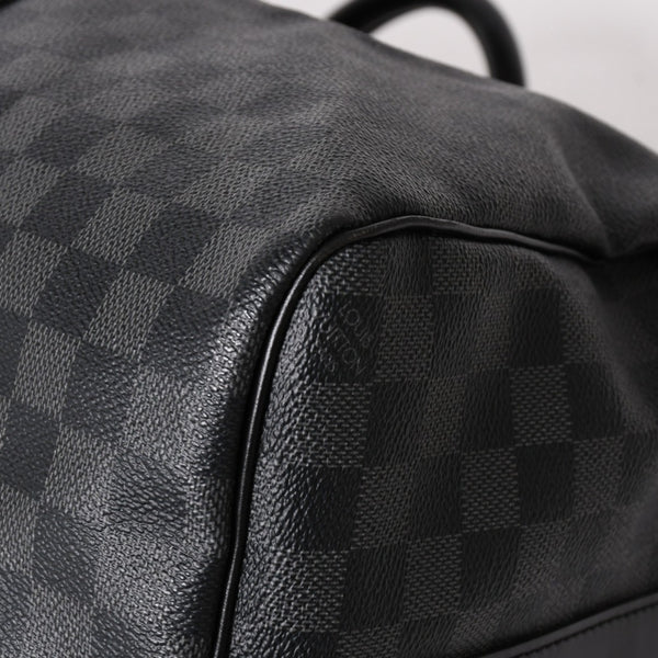 極美品 LOUIS VUITTON ルイヴィトン ボストン キーポルバンドリエール45 ダミエグラフィット N41418 ブラック シルバー金具 4a004192