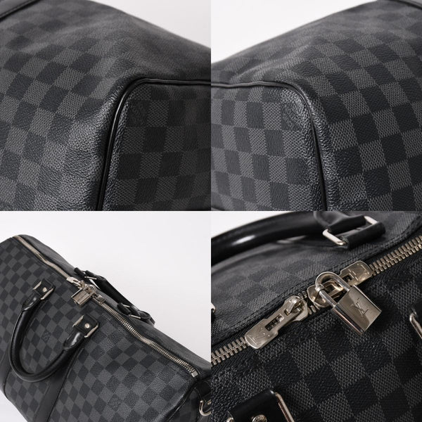極美品 LOUIS VUITTON ルイヴィトン ボストン キーポルバンドリエール45 ダミエグラフィット N41418 ブラック シルバー金具 4a004192