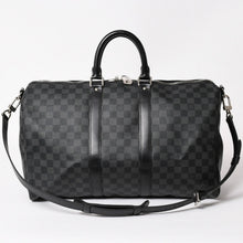 画像をギャラリービューアに読み込む, 極美品 LOUIS VUITTON ルイヴィトン ボストン キーポルバンドリエール45 ダミエグラフィット N41418 ブラック シルバー金具 4a004192