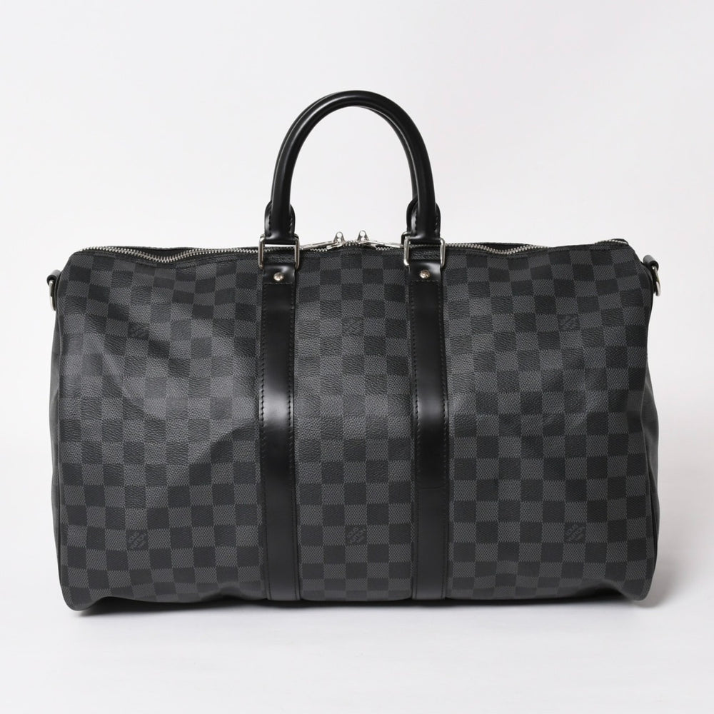 極美品 LOUIS VUITTON ルイヴィトン ボストン キーポルバンドリエール45 ダミエグラフィット N41418 ブラック シルバー金具 4a004194