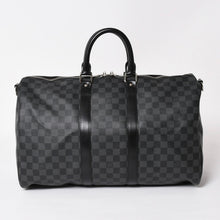 画像をギャラリービューアに読み込む, 極美品 LOUIS VUITTON ルイヴィトン ボストン キーポルバンドリエール45 ダミエグラフィット N41418 ブラック シルバー金具 4a004194
