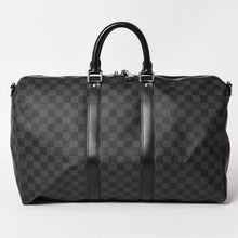画像をギャラリービューアに読み込む, 極美品 LOUIS VUITTON ルイヴィトン ボストン キーポルバンドリエール45 ダミエグラフィット N41418 ブラック シルバー金具 4a004192