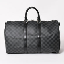 画像をギャラリービューアに読み込む, 極美品 LOUIS VUITTON ルイヴィトン ボストン キーポルバンドリエール45 ダミエグラフィット N41418 ブラック シルバー金具 4a004194