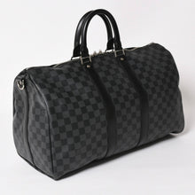 画像をギャラリービューアに読み込む, 極美品 LOUIS VUITTON ルイヴィトン ボストン キーポルバンドリエール45 ダミエグラフィット N41418 ブラック シルバー金具 4a004194