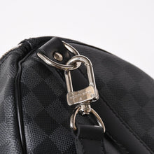 画像をギャラリービューアに読み込む, 極美品 LOUIS VUITTON ルイヴィトン ボストン キーポルバンドリエール45 ダミエグラフィット N41418 ブラック シルバー金具 4a004194