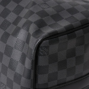 Very Good Condition LOUIS VUITTON Boston Keepall Bandouliere 45 Damier Graphite N41418 Black Silver Hardware 4a004194