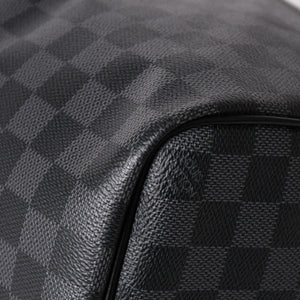 Very Good Condition LOUIS VUITTON Boston Keepall Bandouliere 45 Damier Graphite N41418 Black Silver Hardware 4a004194