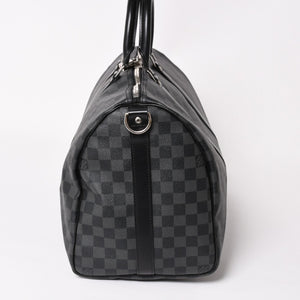 極美品 LOUIS VUITTON ルイヴィトン ボストン キーポルバンドリエール45 ダミエグラフィット N41418 ブラック シルバー金具 4a004192