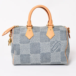 極美品 LOUIS VUITTON ルイヴィトン スピーディ バンドリエール 25 ダミエ デニム N40700 ゴールド金具 中古 4a004082